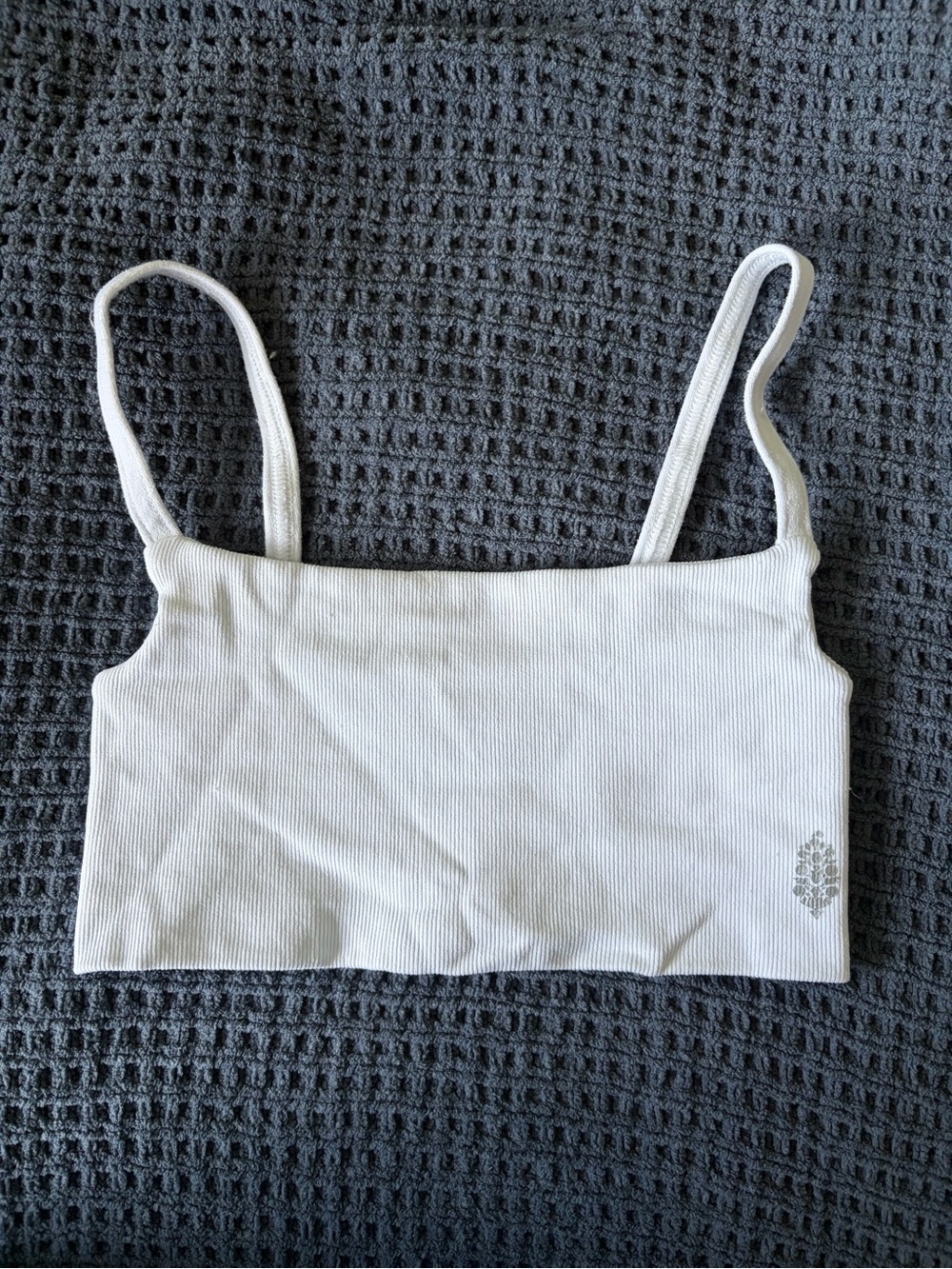 Fp movement tighten up White Ribbed Cropped Tank Top with Straps